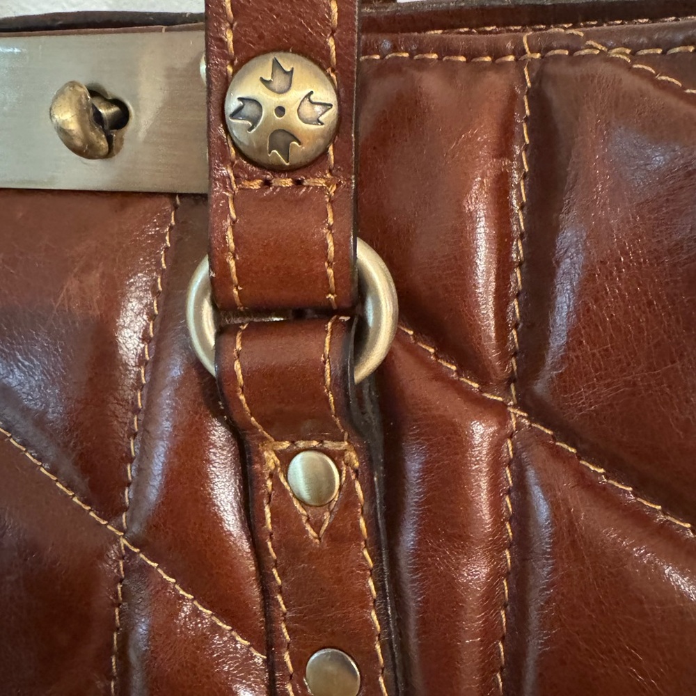 🔥New With Tags!! Beautiful Patricia Nash new Brown Italian  Leather Tote Bag🔥 - Picture 5 of 9